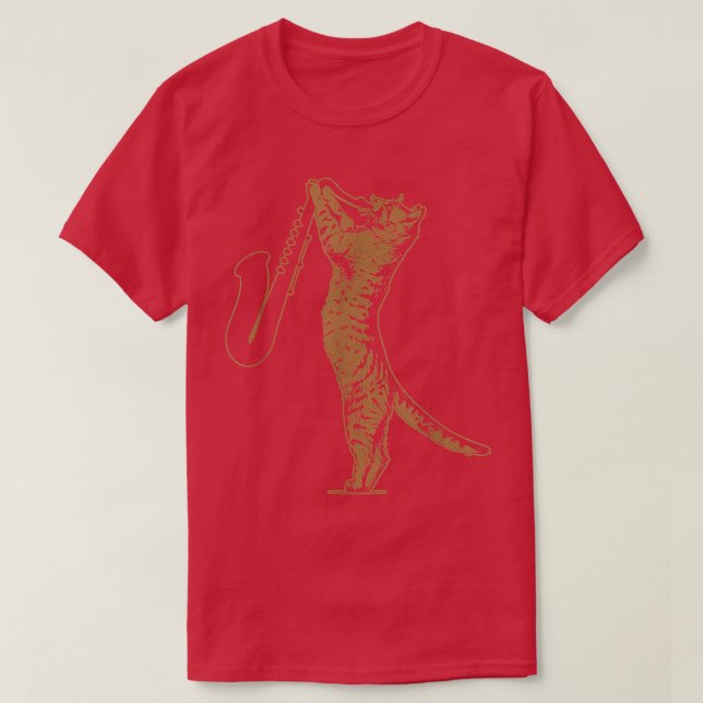 Camiseta El gato que juega música saxofonista ama al gato s (Diseño del anverso)