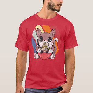 Camiseta El gato Ramen Anime Kawaii come fideos divertidos