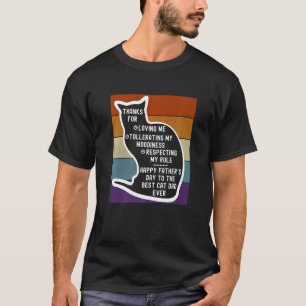 Camiseta El gato retro papá feliz día del padre del gato me