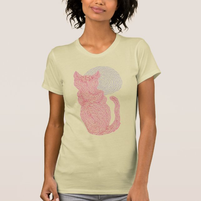 Camiseta El Gato Rojo Y El Tee De La Luna (Anverso)