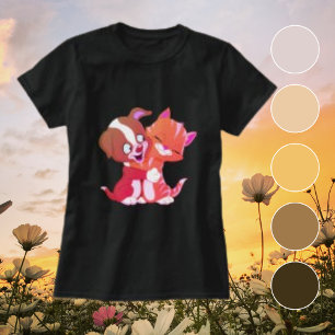 Camiseta El gato rojo y Naranja cuerdo gatito abraza la nat