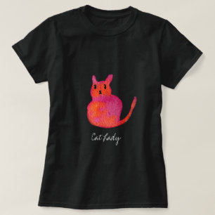 Camiseta El gato rosa funky lindo gatito