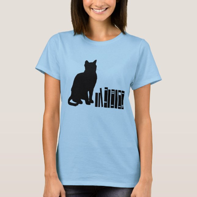 Camiseta El gato sabio - gatos y libros (Anverso)