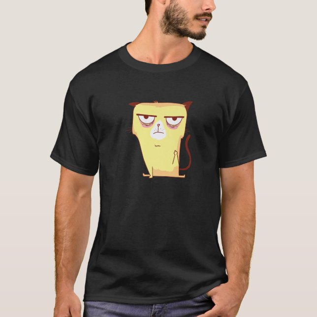 Camiseta El gato se apaga, el gato da el dedo medio, miso (Anverso)