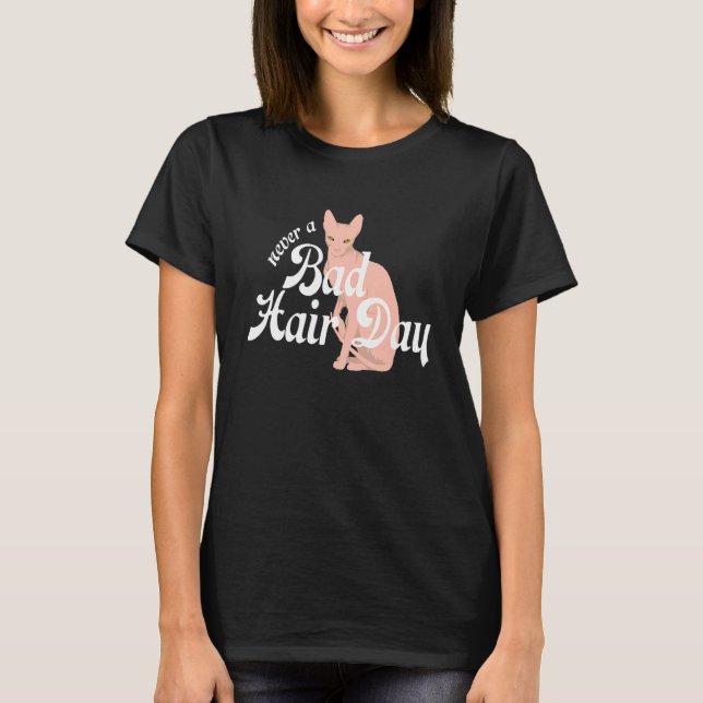 Camiseta El gato Sfinx sin pelo calvo felino nunca fue malo (Anverso)