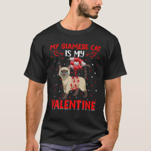 Camiseta El Gato Siamés Es Mi Gato Siamés De Valentín