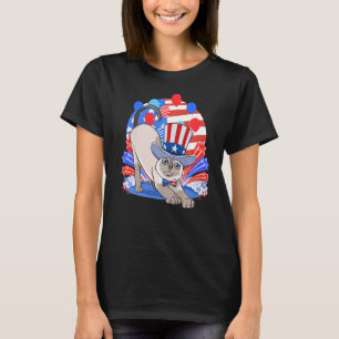 Camiseta El gato siamés Merica 4 de julio patriótico nortea