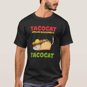 Camiseta El gato taco escrito hacia atrás es taco cat mexic