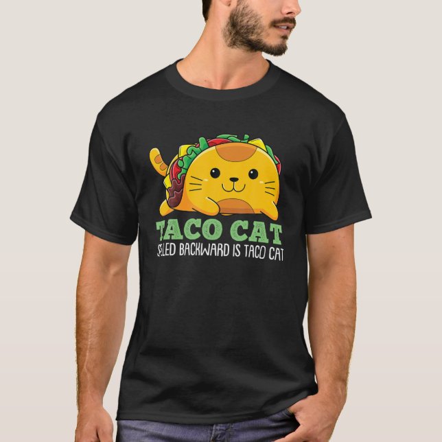 Camiseta El gato taco que se lanza hacia atrás es el humor  (Anverso)