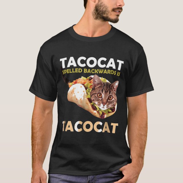Camiseta El Gato Tacocat Taco Cute Hecha Hacia Atrás Es (Anverso)