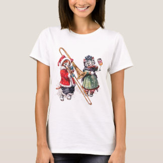 Camiseta El gato toca trombón en la nieve