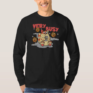 Camiseta El gato Tomcat Con Cookies Está Muy Ocupado Sarcas