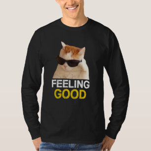 Camiseta El gato usa gafas de sol que se siente bien meme