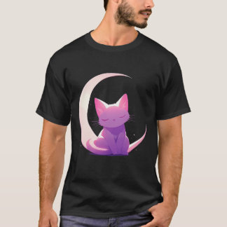 Camiseta El gato y la luna (púrpura)
