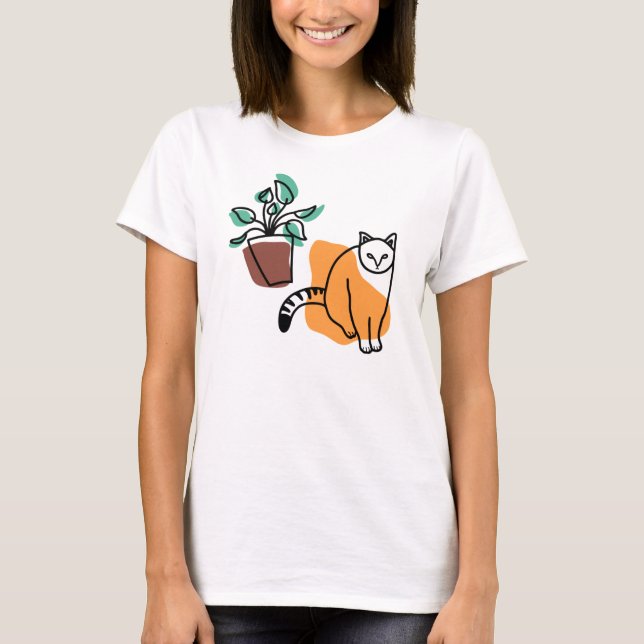 Camiseta El gato y la planta (Anverso)