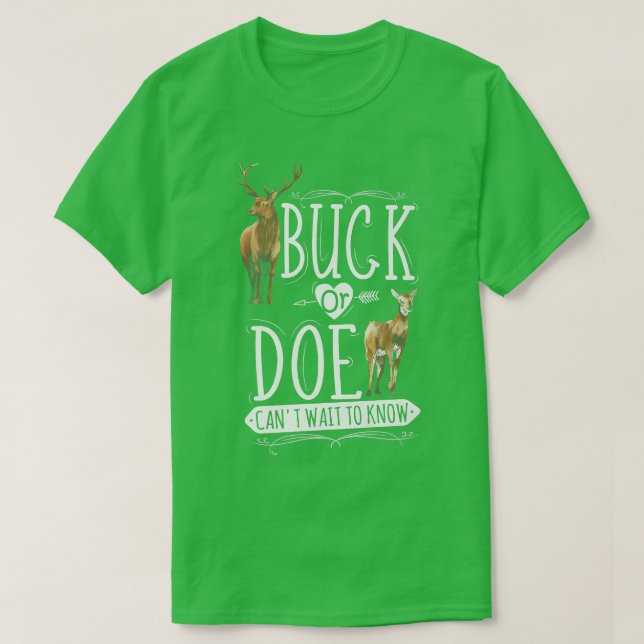 Camiseta El Género Buck And Doe Revelan El Género Del Bebé  (Diseño del anverso)