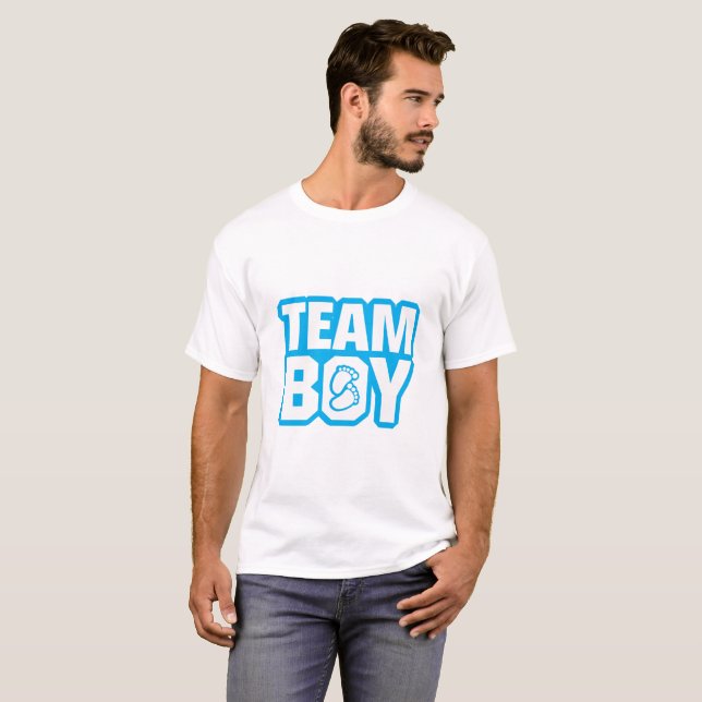 Camiseta El género de Baby Shower del muchacho del equipo (Anverso completo)