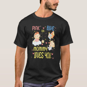 Camiseta El género de Baby Shower revela amor de mami rosa 