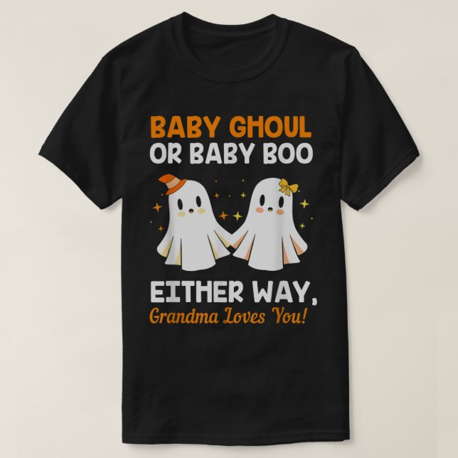 Camiseta El género de la abuela de Baby Shower Halloween re (Diseño del anverso)