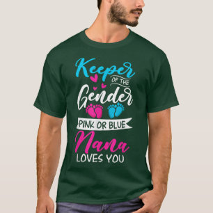 Camiseta El Género Del Bebé Revela Ducha Rosa O Azul Nana A