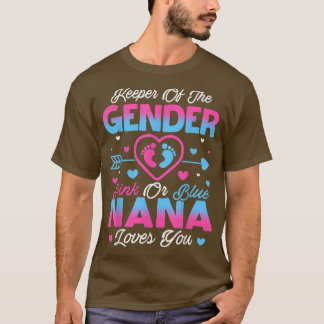 Camiseta El Género Del Bebé Revela Ducha Rosa O Azul Nana A