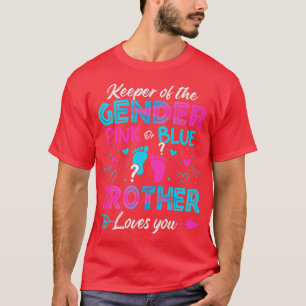 Camiseta El Género Del Bebé Revela Ducha Rosa O Hermano Azu
