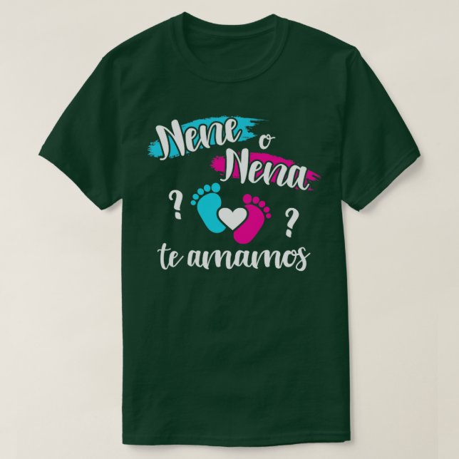 Camiseta El género español revela nene o ene amamos mexican (Diseño del anverso)