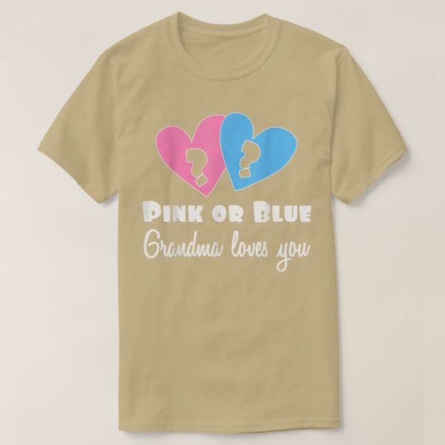 Camiseta El género lo revela para la abuela rosa o azul que (Diseño del anverso)