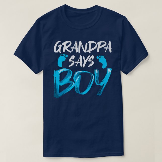 Camiseta El género masculino revela que el abuelo dice futu (Diseño del anverso)