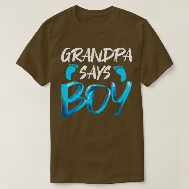 Camiseta El género masculino revela que el abuelo dice futu (Diseño del anverso)