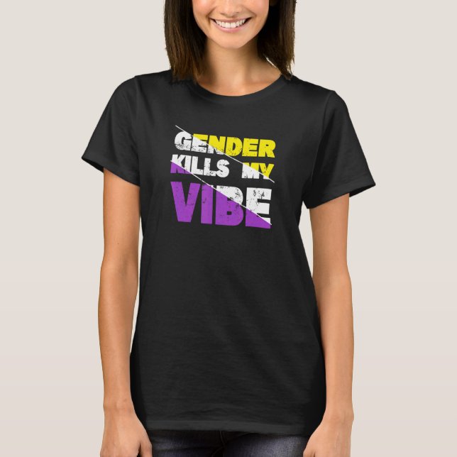 Camiseta El género mata mi orgullo no binario (Anverso)