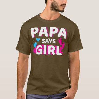 Camiseta El género revela a papá dice que el chica hace par