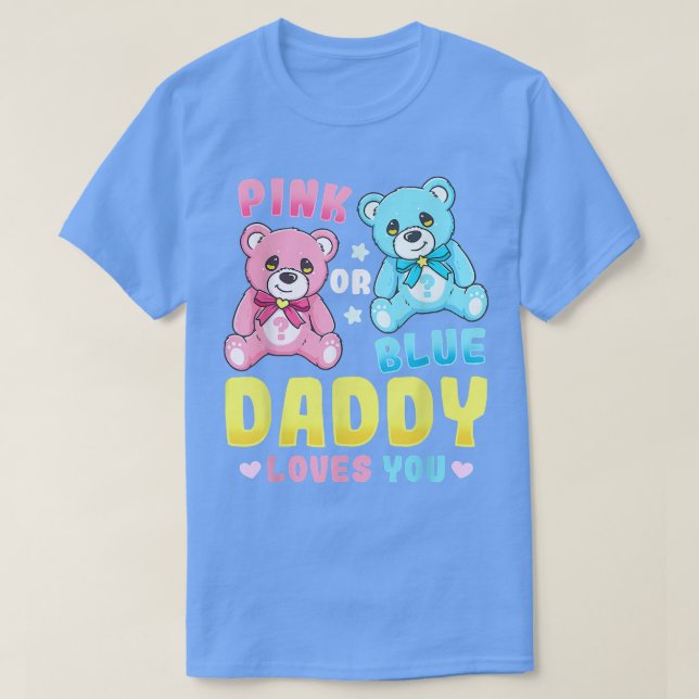 Camiseta El género revela a papá padre padre Pink o Blue T- (Diseño del anverso)