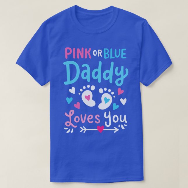 Camiseta El género revela a papá padre rosa o azul (Diseño del anverso)