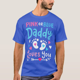 Camiseta El género revela a papá padre rosa o azul