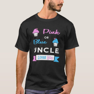 Camiseta El género revela a tío rosado o azul Loves You