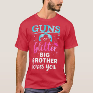 Camiseta El género revela armas purpurina hermano que hace