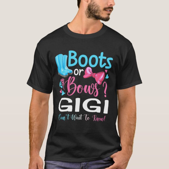 Camiseta El Género Revela Boots O Bocas Gigi Que Coinciden  (Anverso)