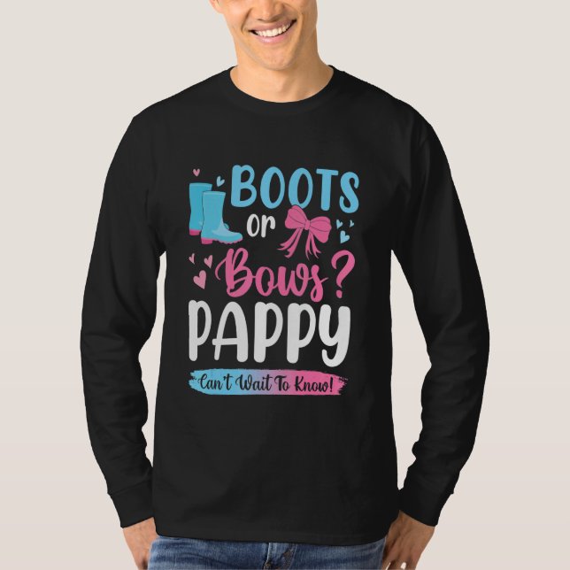 Camiseta El Género Revela Boots O Corta Pappy Pareja Bebé P (Anverso)