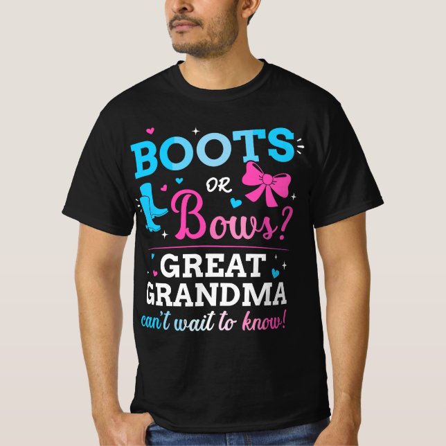 Camiseta El género revela botas o arada bisabuelas (Anverso)