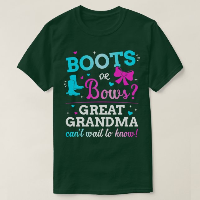 Camiseta El género revela botas o arada bisabuelas (Diseño del anverso)