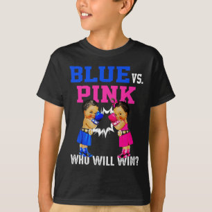 Camiseta El género revela el azul contra el boxeo étnico ro