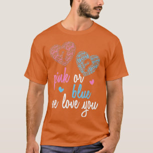 Camiseta El género revela el color rosa o azul o el Chica q