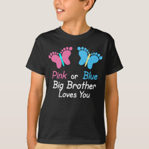 Camiseta El género revela las mariposas rosadas o azules d