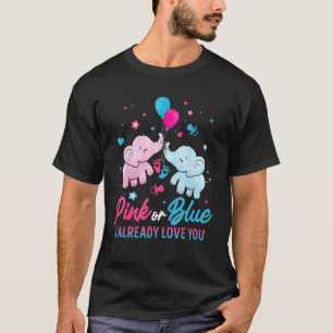 Camiseta El género revela los elefantes rosados o azules o