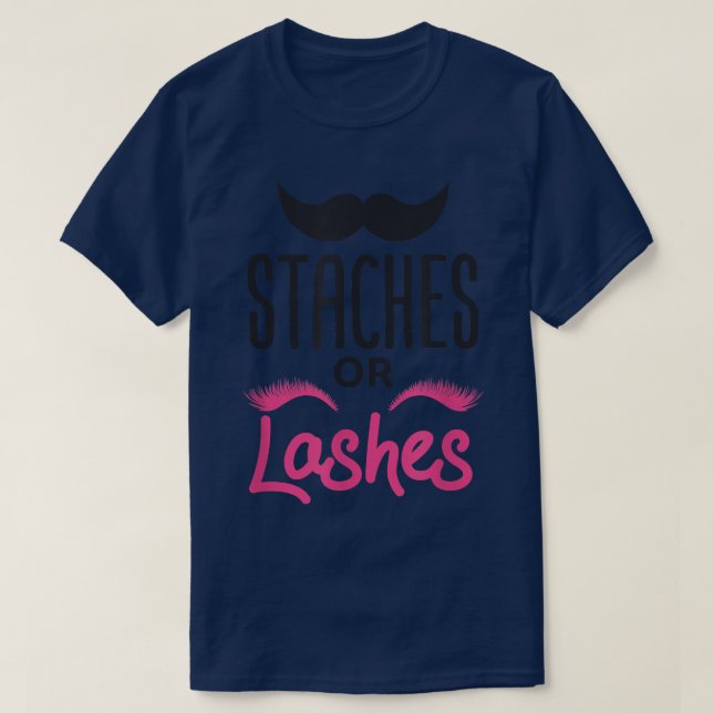 Camiseta El género revela los staches o pestañas de Baby Sh (Diseño del anverso)