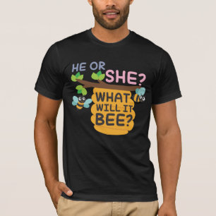 Camiseta El género revela qué él abeja él o ella chica 