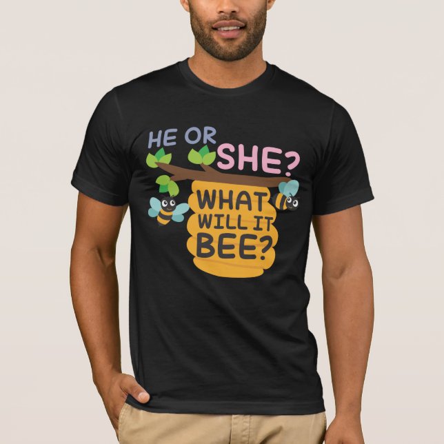Camiseta El género revela qué él abeja él o ella chica del (Anverso)