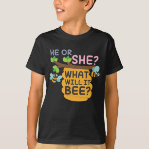Camiseta El género revela qué él abeja él o ella chica del