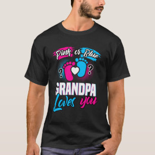 Camiseta El género revela que el bebé rosado o el abuelo az